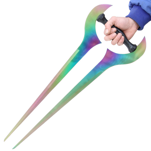 Forked Titanium Color Metal Sword