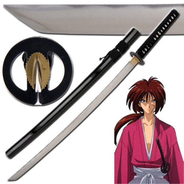 Rurouni Kenshin cos Himura Kenshin Reverse Blade Sword Weapon Props | eBay