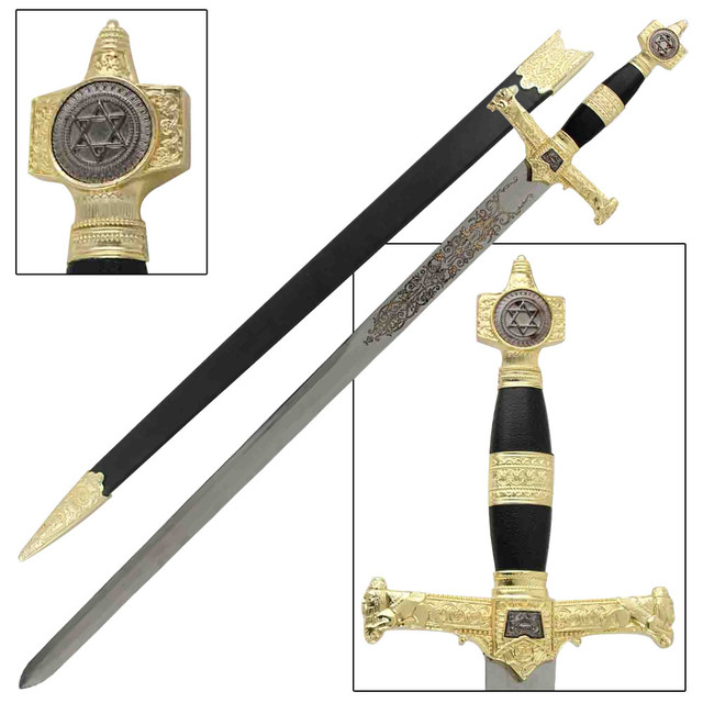 King Solomon Medieval Crusader Replica Longsword - Black