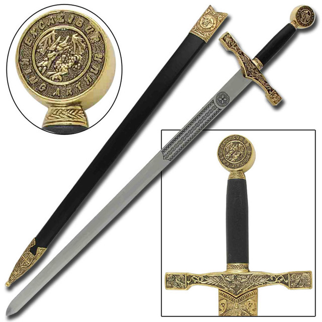 King Arthur Excalibur Replica Longsword Gold