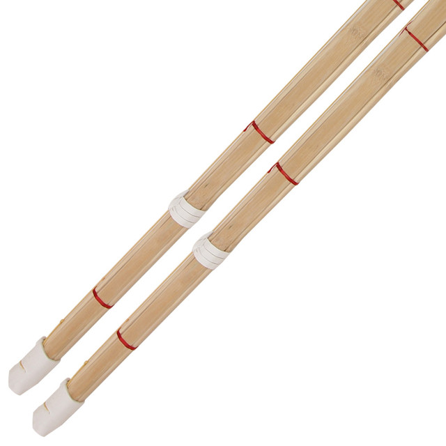 Double Training Bamboo Shinai Sword Set Sheath Combo