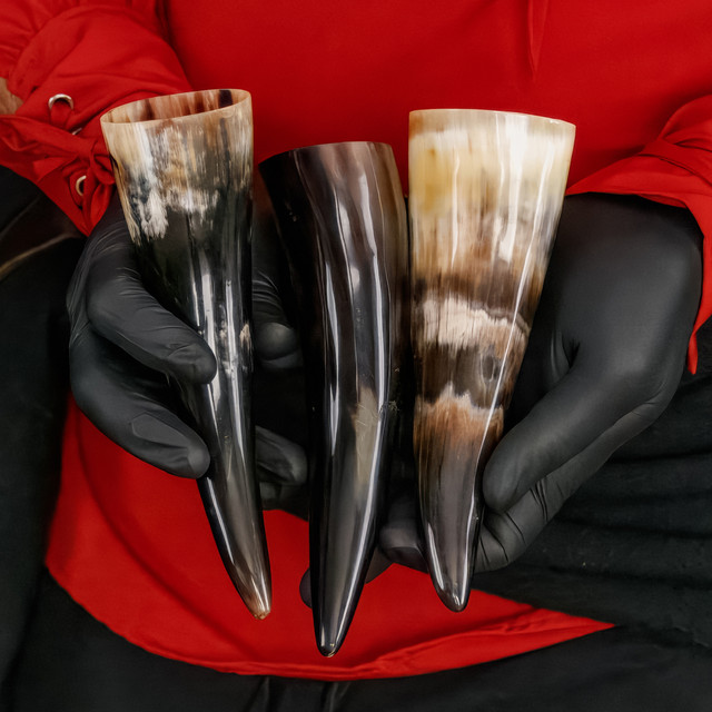 Three of a Kind Drinking Horn Mini Shot Glass Set