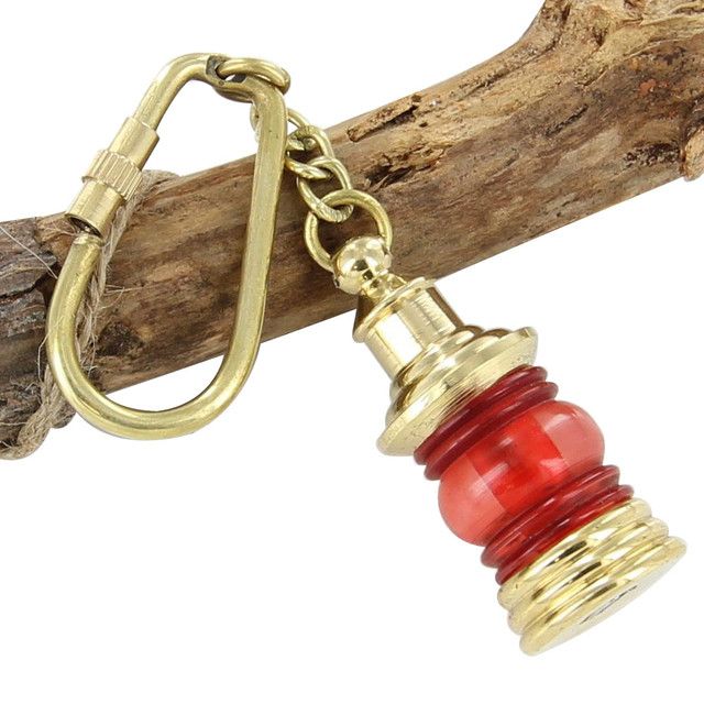 American Railroad Red Short Globe Lantern Keychain