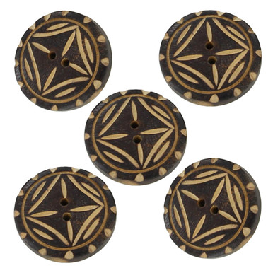 Tribe Button African Zulu Tribal Horn Handmade Button Set - SwordsSwords.com