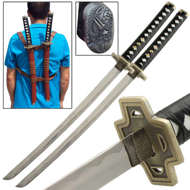Twin Anti-Hero Double Ninja Wakizashi Sword Set - SwordsSwords.com