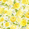 Timeless Treasures - Lemon Bouquet - Floral Yellow Rose Bouquets, Beige