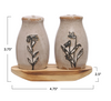 Salt & Pepper - Stoneware w/ Tray