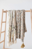 Woven Printed Throw with Tassels, Floral Pattern