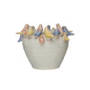 Stoneware Planter with Birds on Rim (2 Sizes)