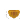 Stoneware Ribbed Bowl, Reactive Glaze, Mustard Color