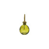 Glass Bitters Bottle with Metal Stopper, Olive Color & Gold Finish