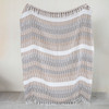 Woven Recycled Cotton Blend Throw with Stripes & Fringe