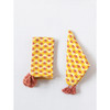 Cotton Napkins with Floral Pattern and Tassels (Set of 4)