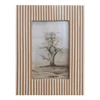 Resin Striped Photo Frame, White & Caramel Color