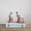 Hand-Painted Stoneware Bird, Pink 