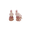 Hand-Painted Stoneware Bird, Pink 