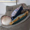 Cotton Velvet Lumbar Pillow With Woodland Pattern