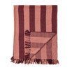 Woven Recycled Cotton Blend Striped Throw with Fringe