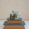 Stoneware Frog Holding Flower Shaped Vase, Green