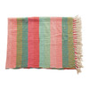 Recycled Cotton Blend Striped Throw with Tassels
