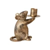 Cast Aluminum Mouse Taper Holder, Antique Gold Finish