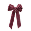 Cotton Velvet Clip-on Bow, Burgundy