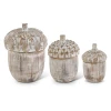 Whitewashed Resin Acorn, Container Small