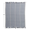 Woven Recycled Cotton Blend Throw with Stripes & Fringe