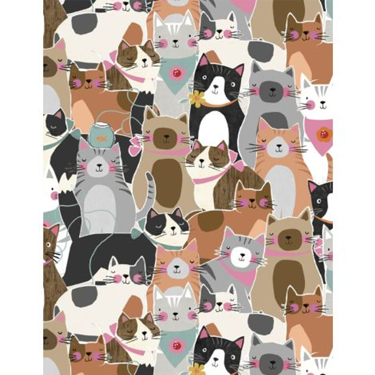 Packed　Multi　Purrfect　Prints　Cats,　Fabric　Lancaster　Home　Wilmington　Partners