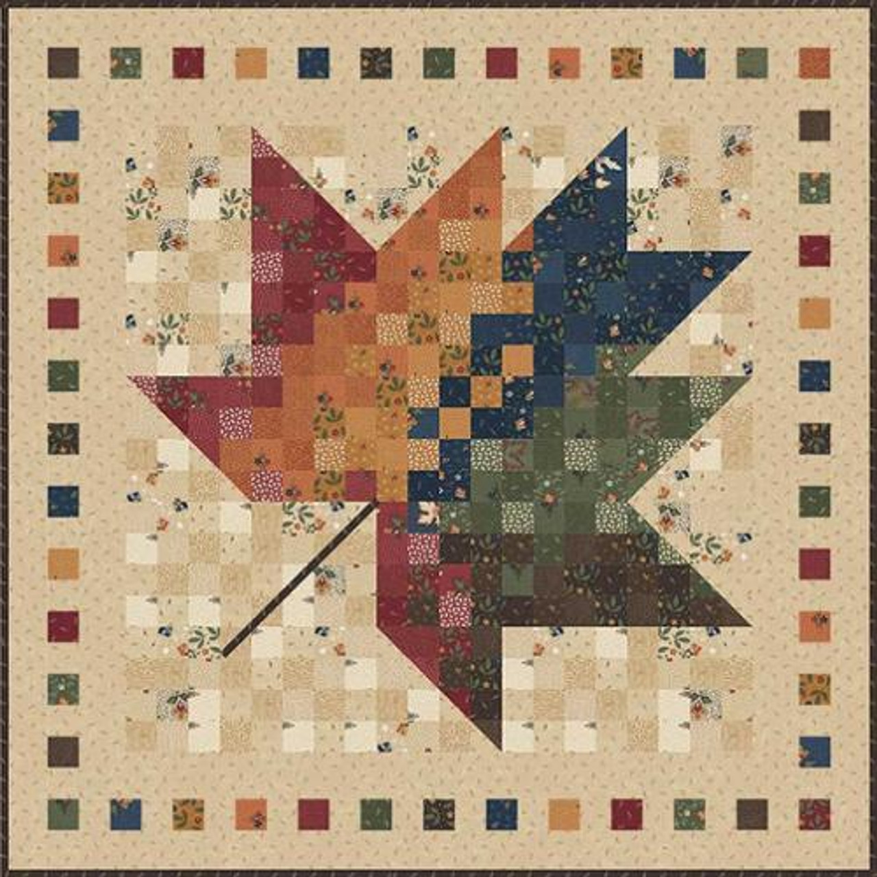 Moda Quilt Pattern - Nature's Watercolor - Featuring Fluttering Leaves -  Lancaster Home & Fabric