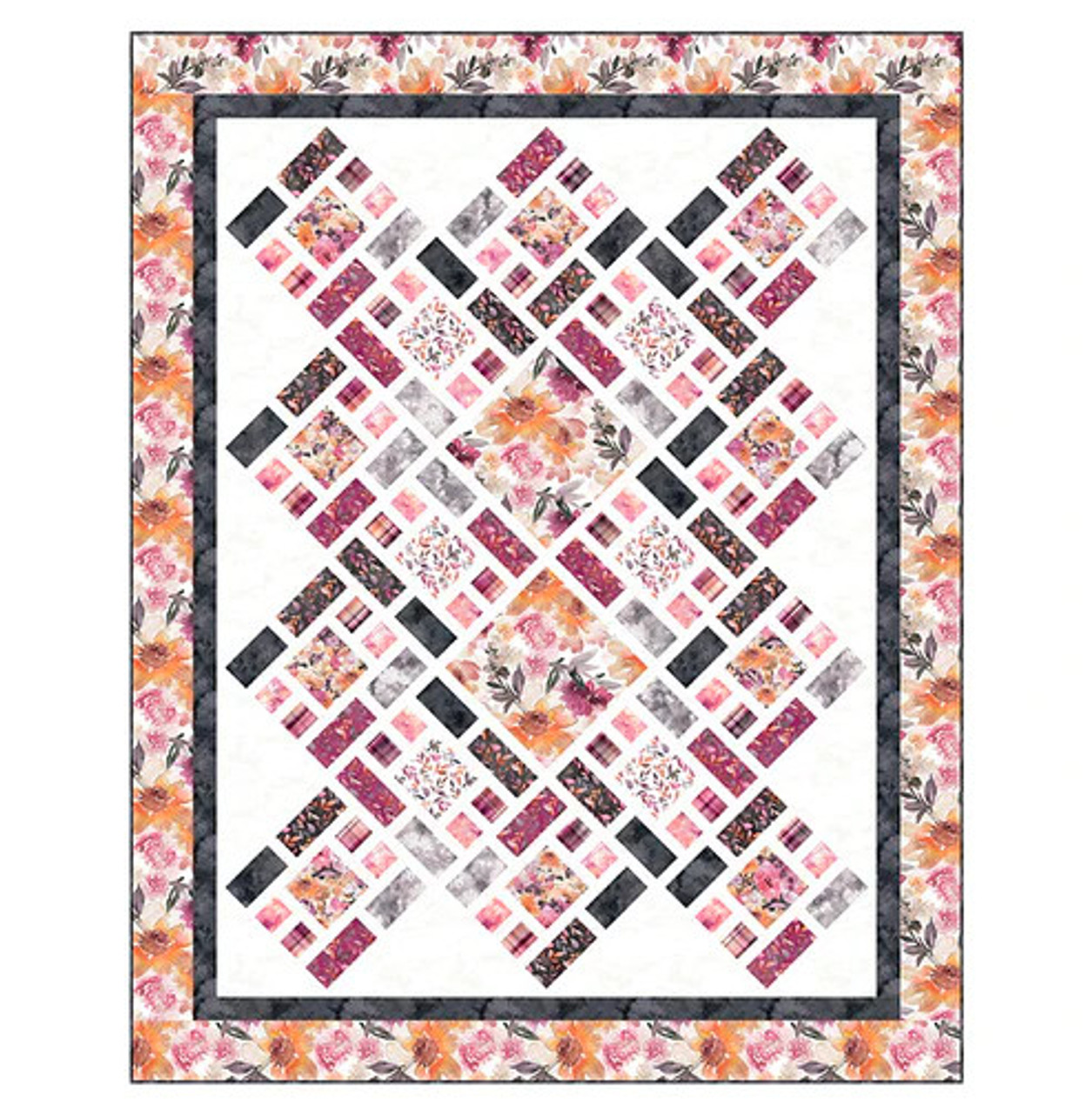 Baby Girl Panel Quilt Kit, Bloom and Grow Riley Blake Fabrics, Simple