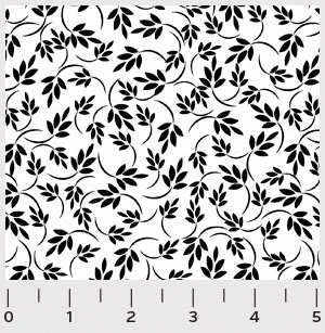 P&B Textiles - Ramblings 11 - Leaves On Vine, White on White