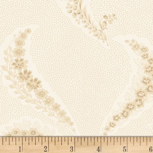 P&B Textiles - Amelie - Flourishes, Cream/Tan