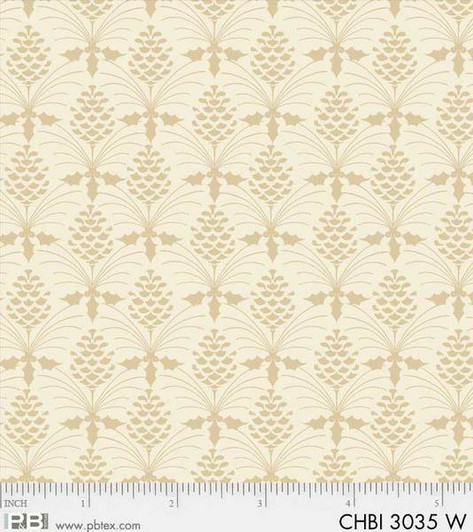P&B Textiles - Christmas Bird Song - Pineapples, Cream