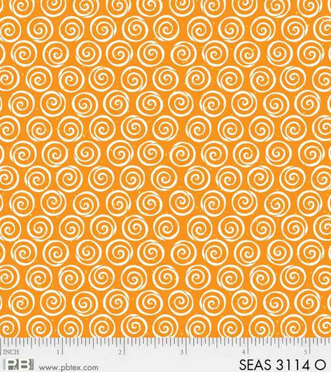 P&B Textiles - Sea Shore Collection - Swirls, Orange