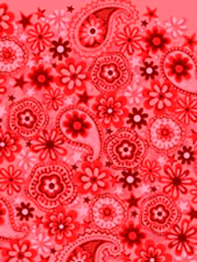 Exclusively Quilters - Emily's Artful Days - Paisleys & Posies, Red