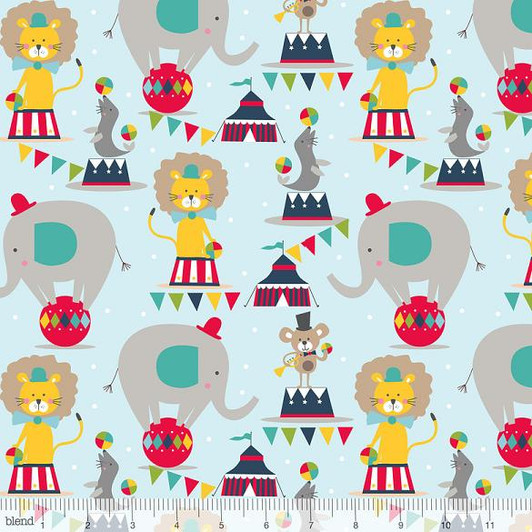 Blend Fabrics - Piccadilly - Come One Come All, Lt Blue