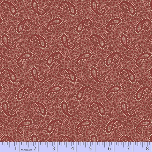 Marcus Fabrics - Brick - Sand, Taupe,Red