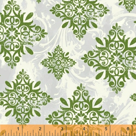 Windham - Seasons Greetings - Large Green Medallion, White