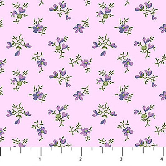 Northcott - Chelsea - Mini Flower Toss, Purple
