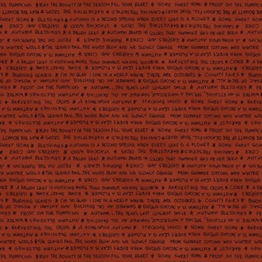 Blank Quilting - A Vintage Autumn - Words, Rust
