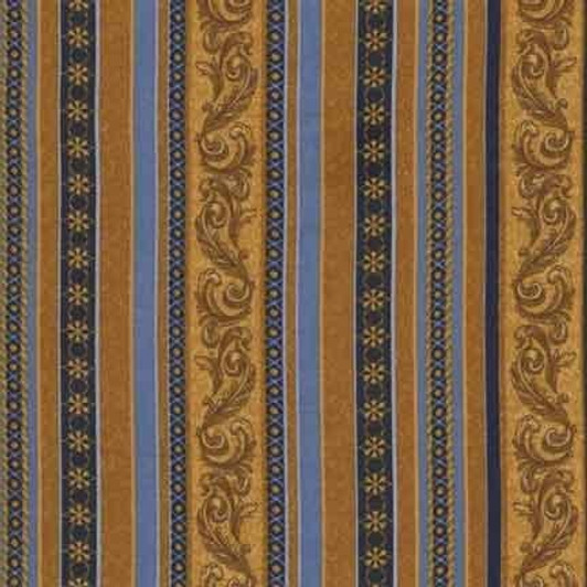 Timeless Treasures - Holiday - (Dona) - Filigree Stripe, Gold