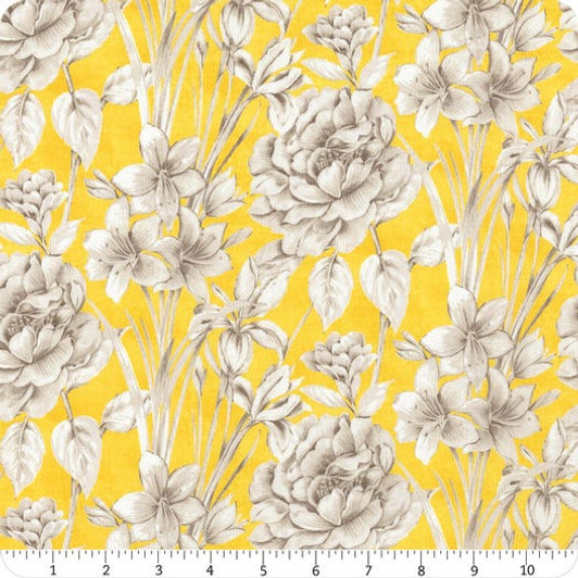 Windham - Marguerite II - Large Gray Floral, Yellow