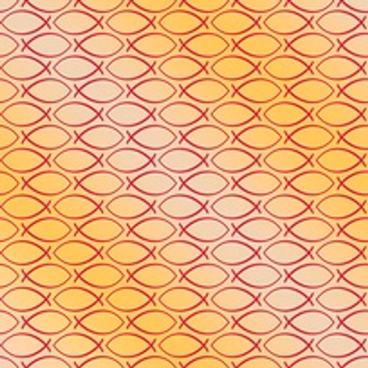 Quilting Treasures - Our Father - Peace Fish Geo, Lt Orange