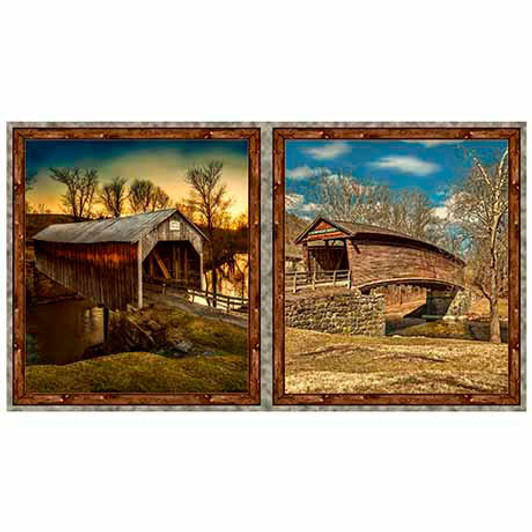 Quilting Treasures - Artworks VII - 24" Panel - Covered Bridges, Multi