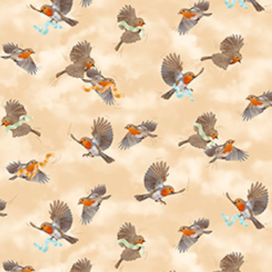 Quilting Treasures - Serenity Prayer - Bird Toss, Dk Cream