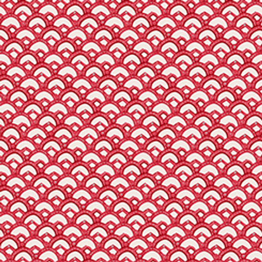 Quilting Treasures - Winter Garden - Scalloped Geo, Red