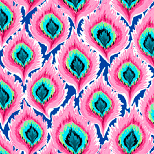 Quilting Treasures - Delilah - Feathers, Pink