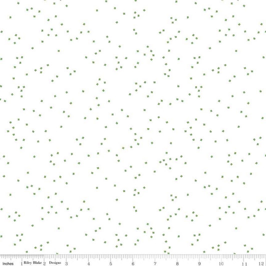 Riley Blake - Blossom - Clover Dots, White