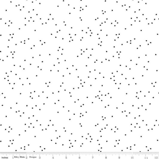 Riley Blake - Blossom - Black Dots, White